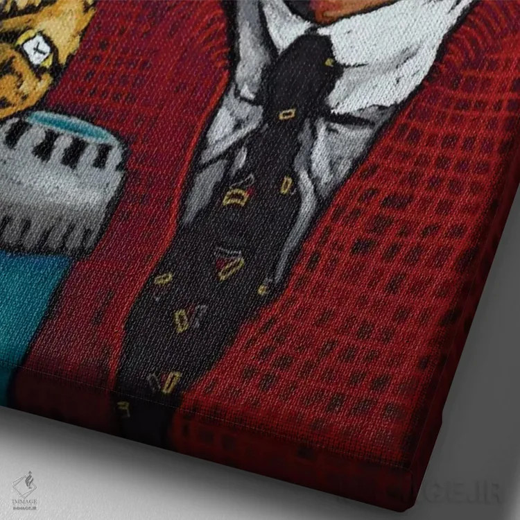 تابلو دکوراتیو آقای راجرز و دنیل اثر دیویدای هیندز - نمای نزدیک بافت بوم