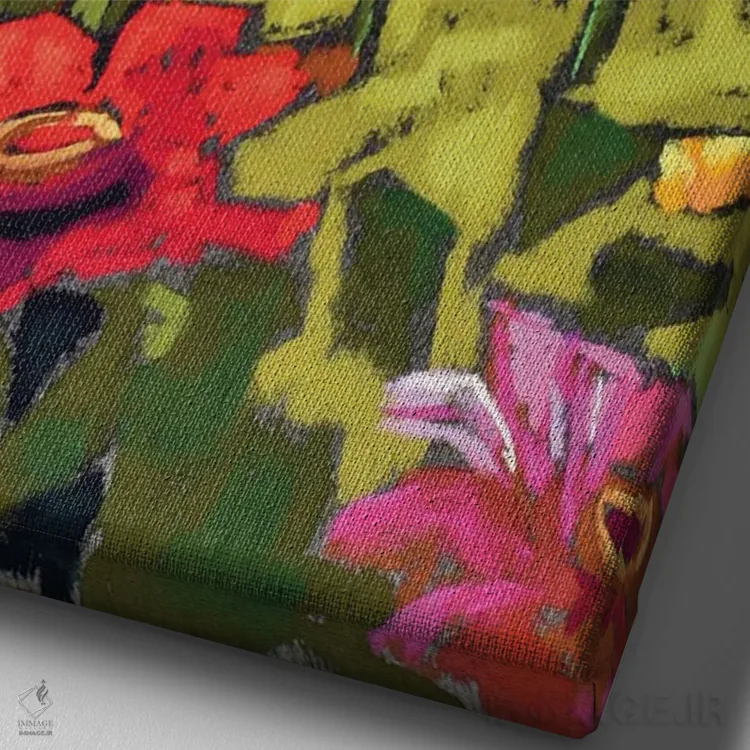 تابلو انتزاعی زینیاها اثر دیویدای هیندز - نمای نزدیک بافت بوم