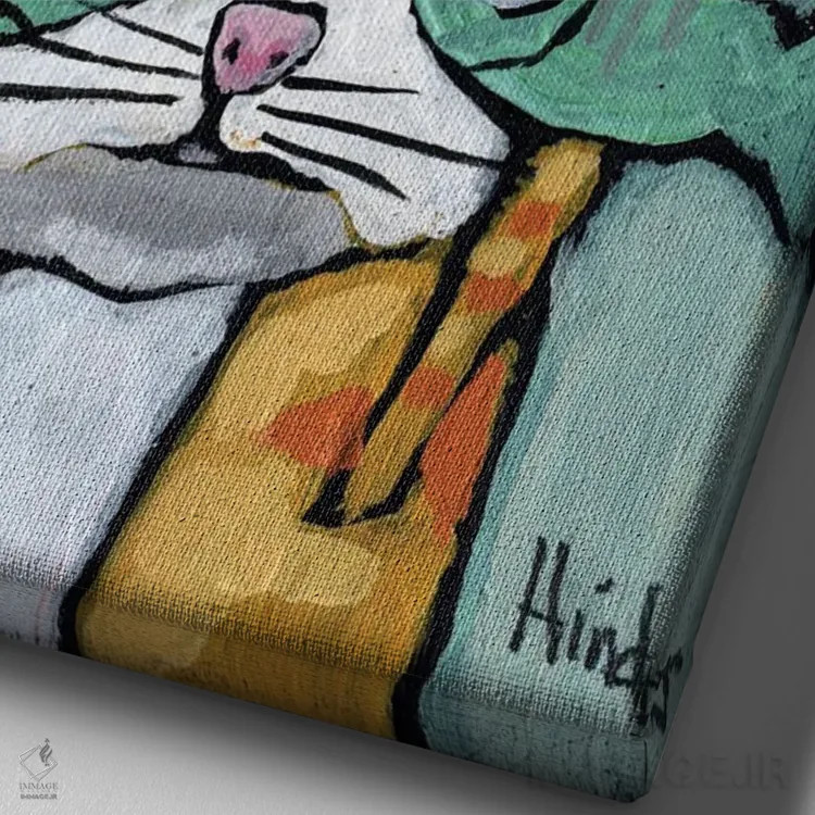 تابلو دکوراتیو قایم موشک بازی اثر دیویدای هیندز - نمای نزدیک بافت بوم