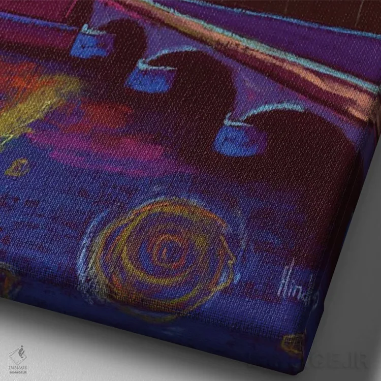 تابلو دکوراتیو آوریل در پاریس II اثر دیویدای هیندز - نمای نزدیک بافت بوم