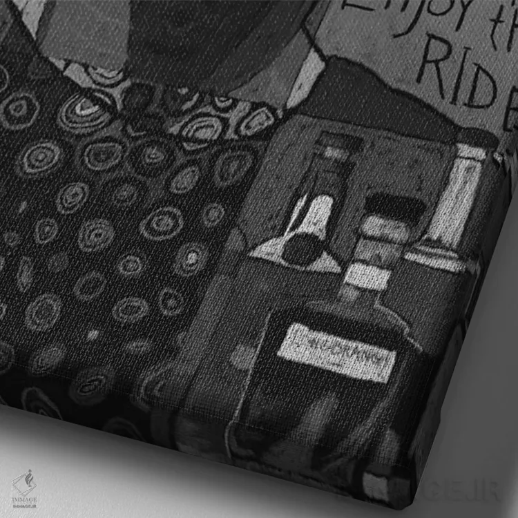 تابلو دکوراتیو کلاژ آنتونی بورباور اثر دیویدای هیندز - نمای نزدیک بافت بوم