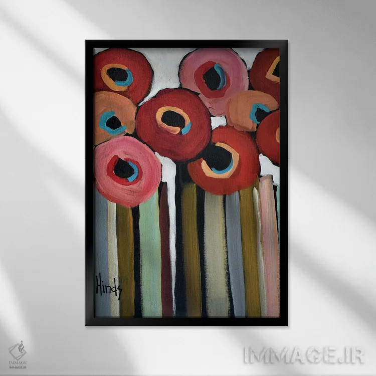 تابلو انتزاعی سرزمین آب نبات اثر دیویدای هیندز - نمای قابدار مشکی