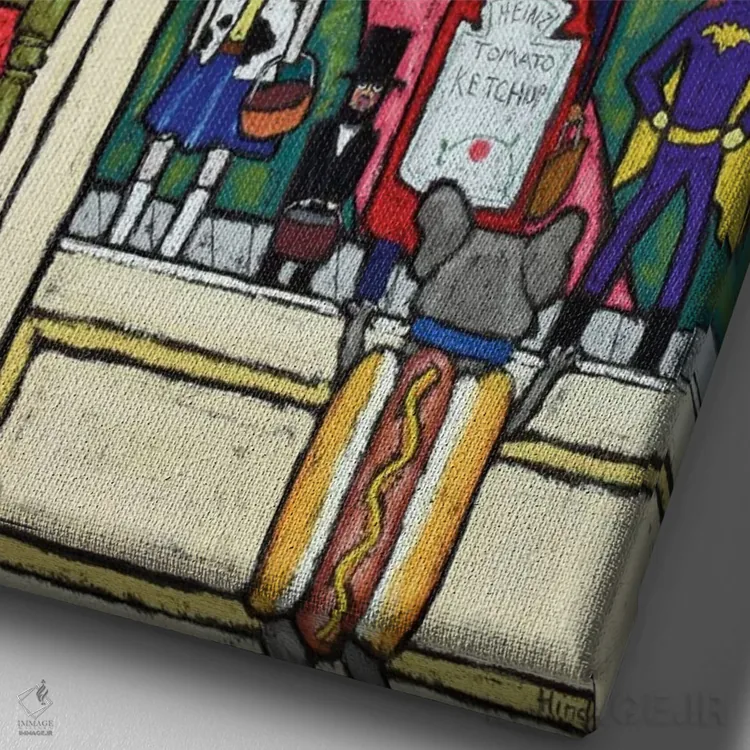 تابلو دکوراتیو قاشق زنی اثر دیویدای هیندز - نمای نزدیک بافت بوم