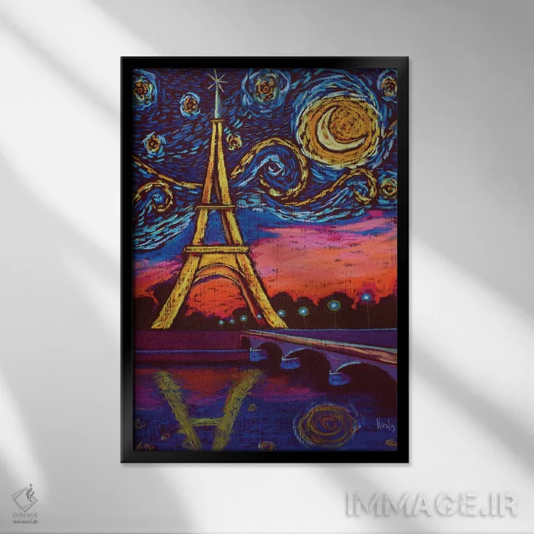 تابلو دکوراتیو آوریل در پاریس II اثر دیویدای هیندز - نمای قابدار مشکی
