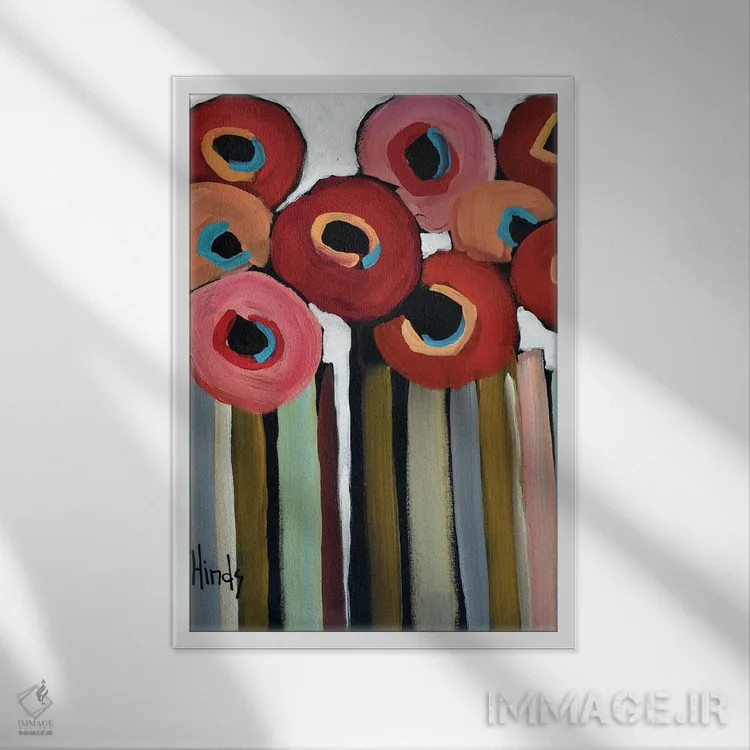تابلو انتزاعی سرزمین آب نبات اثر دیویدای هیندز - نمای قابدار سفید