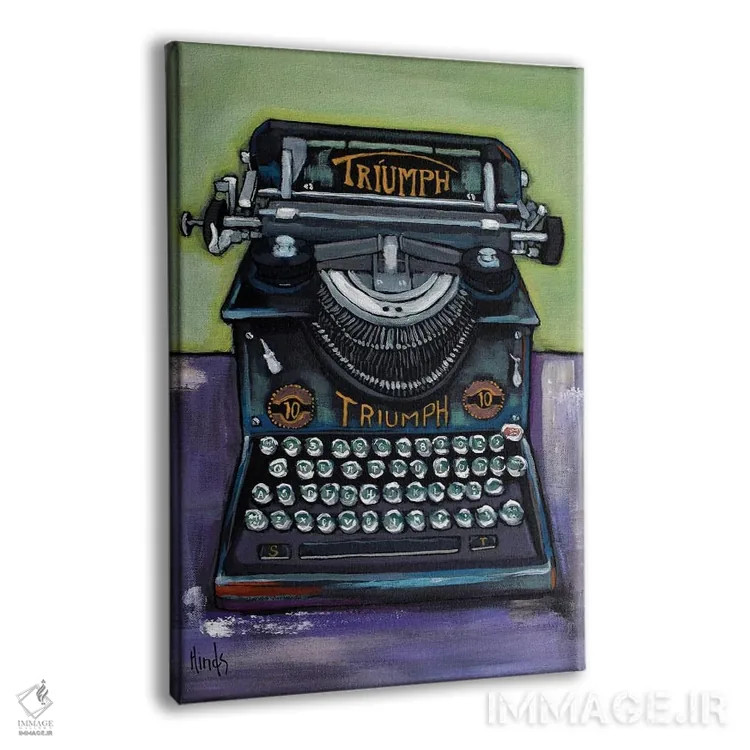 تابلو دکوراتیو ماشین تایپ قدیمی Triumph اثر دیویدای هیندز - نمای پرسپکتیو محصول