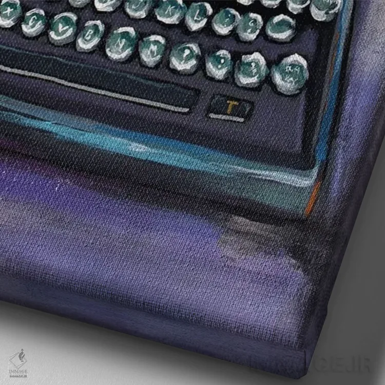 تابلو دکوراتیو ماشین تایپ قدیمی Triumph اثر دیویدای هیندز - نمای نزدیک بافت بوم