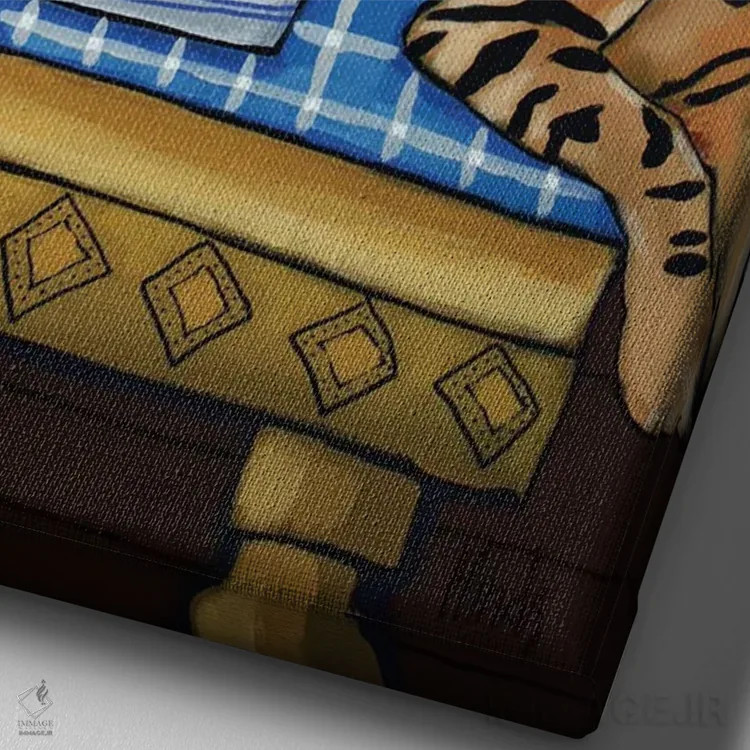 تابلو دکوراتیو گربه بنگال اثر دیویدای هیندز - نمای نزدیک بافت بوم