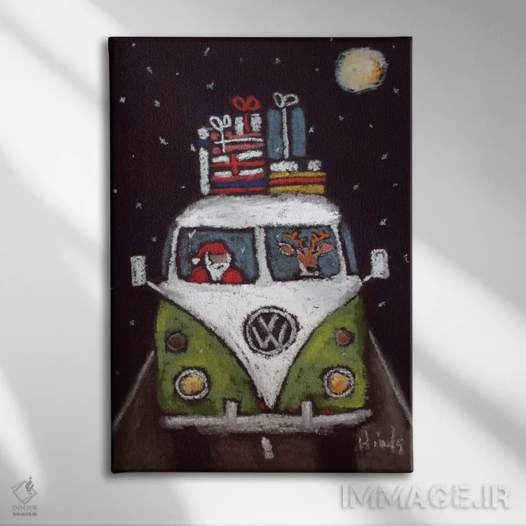 تابلو دکوراتیو سانتا می آید اثر دیویدای هیندز - نمای روبهرو روی دیوار