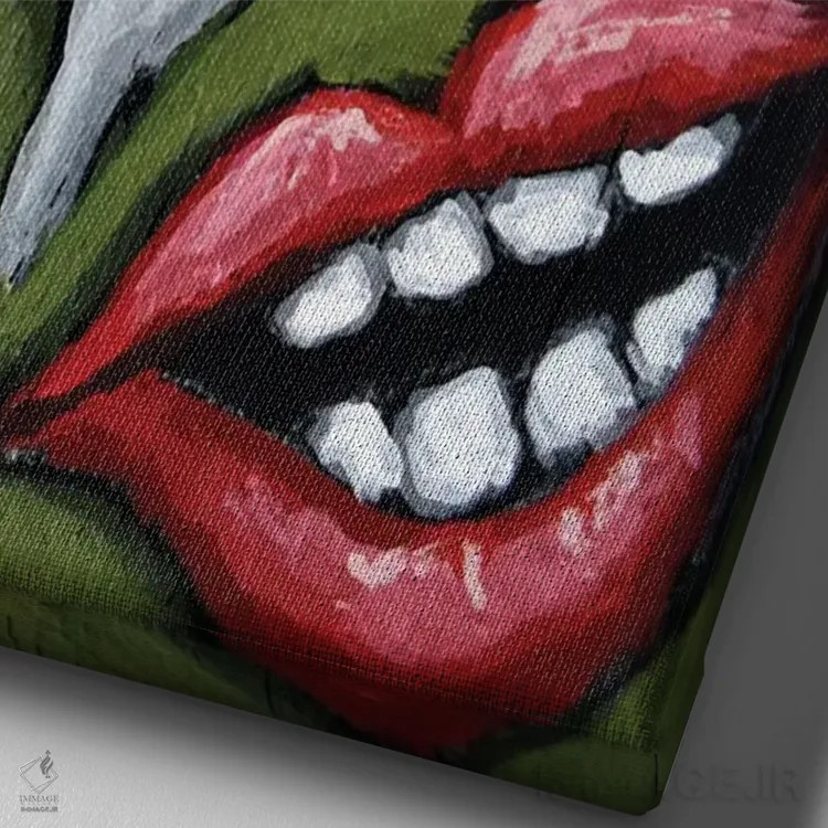 تابلو دکوراتیو دهانم را ببخش اثر دیویدای هیندز - نمای نزدیک بافت بوم