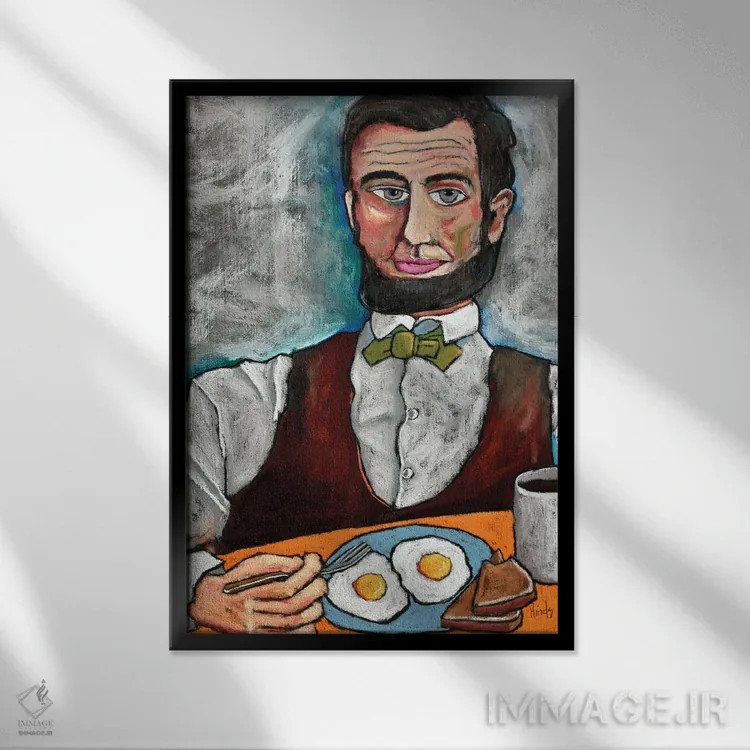 تابلو دکوراتیو دو عدد تخم مرغ اثر دیویدای هیندز - نمای قابدار مشکی