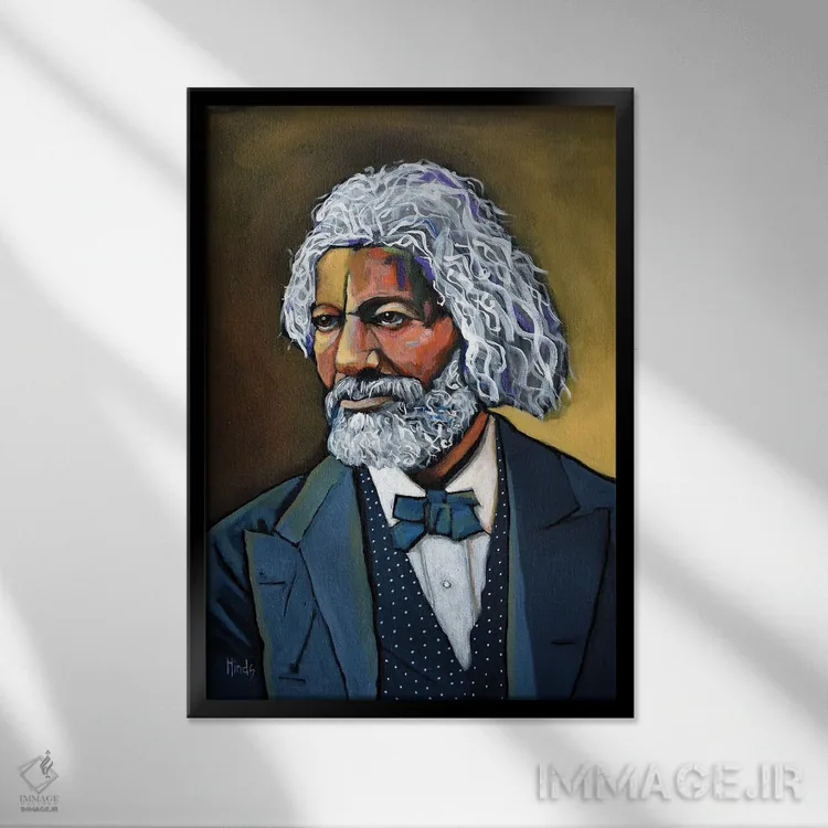 تابلو دکوراتیو فردریک داگلاس اثر دیویدای هیندز - نمای قابدار مشکی