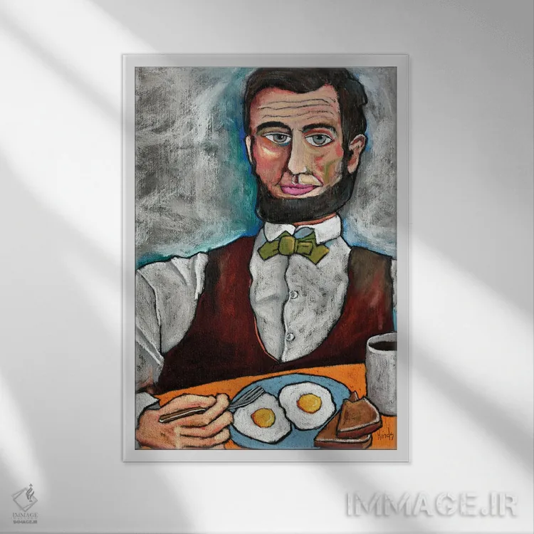 تابلو دکوراتیو دو عدد تخم مرغ اثر دیویدای هیندز - نمای قابدار سفید