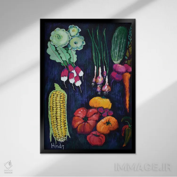 تابلو دکوراتیو نعمت باغچه اثر دیویدای هیندز - نمای قابدار مشکی