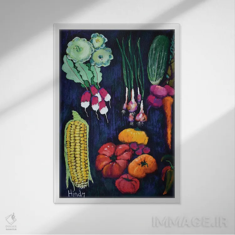 تابلو دکوراتیو نعمت باغچه اثر دیویدای هیندز - نمای قابدار سفید