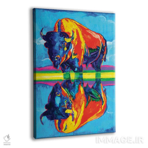 تابلو دکوراتیو انعکاس های گاومیش آمریکایی اثر دریک هیگینز - نمای پرسپکتیو محصول