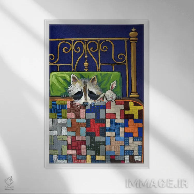 تابلو دکوراتیو دوستان بغل کردنی اثر دیویدای هیندز - نمای قابدار سفید