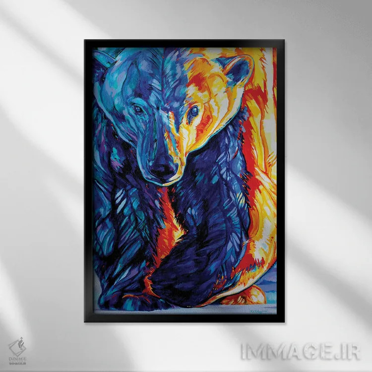 تابلو دکوراتیو یخ نازک اثر دریک هیگینز - نمای قابدار مشکی