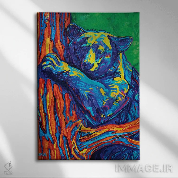 تابلو دکوراتیو بغل خرسی اثر دریک هیگینز - نمای روبهرو روی دیوار