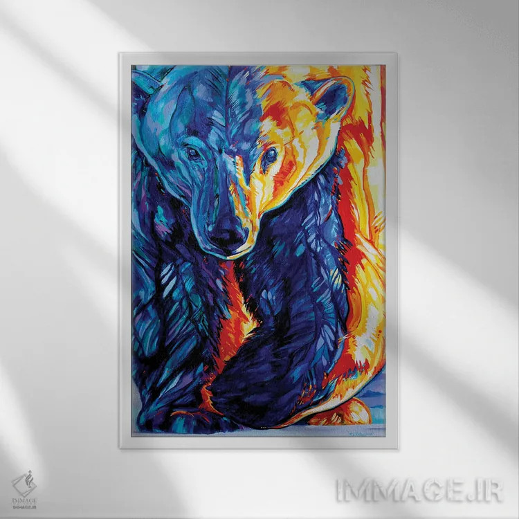 تابلو دکوراتیو یخ نازک اثر دریک هیگینز - نمای قابدار سفید