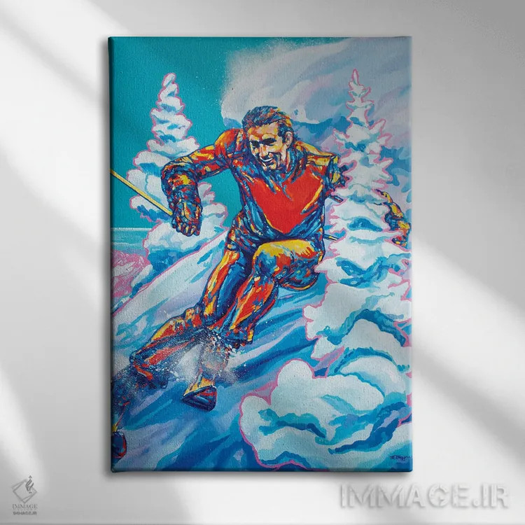 تابلو دکوراتیو پودر شامپاین اثر دریک هیگینز - نمای روبهرو روی دیوار