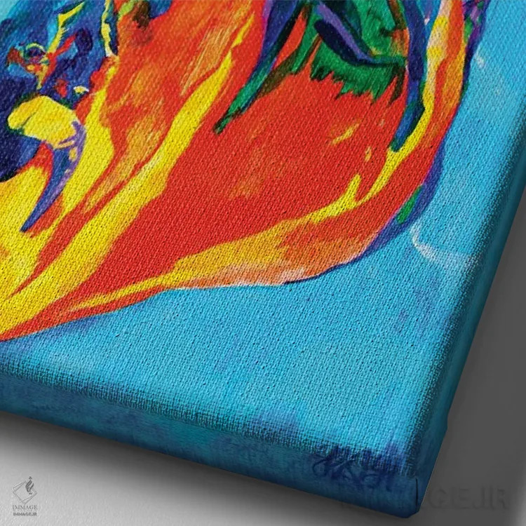 تابلو دکوراتیو انعکاس های گاومیش آمریکایی اثر دریک هیگینز - نمای نزدیک بافت بوم