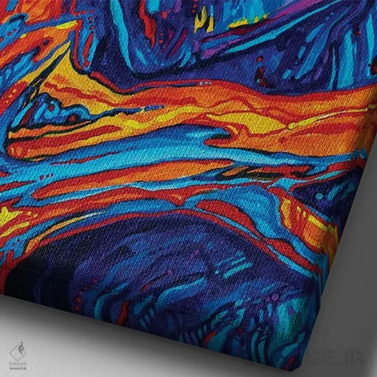 تابلو دکوراتیو بغل خرسی اثر دریک هیگینز - نمای نزدیک بافت بوم