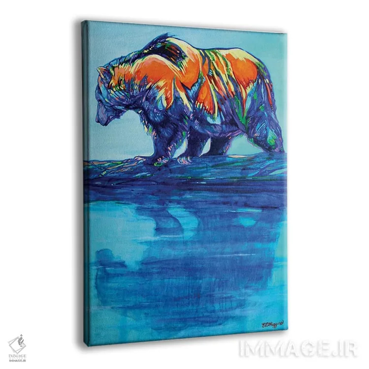 تابلو دکوراتیو خرس گریزلی کوتسماتین اثر دریک هیگینز - نمای پرسپکتیو محصول