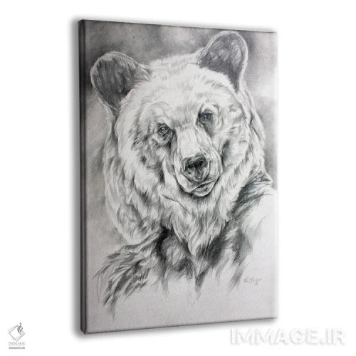 تابلو دکوراتیو طرح خرس گریزلی اثر دریک هیگینز - نمای پرسپکتیو محصول