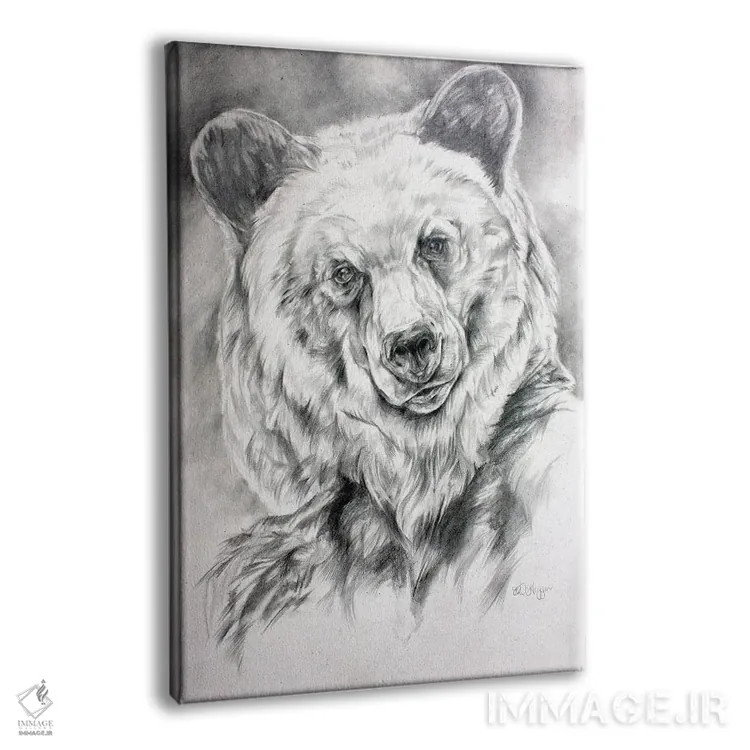 تابلو دکوراتیو طرح خرس گریزلی اثر دریک هیگینز - نمای پرسپکتیو محصول