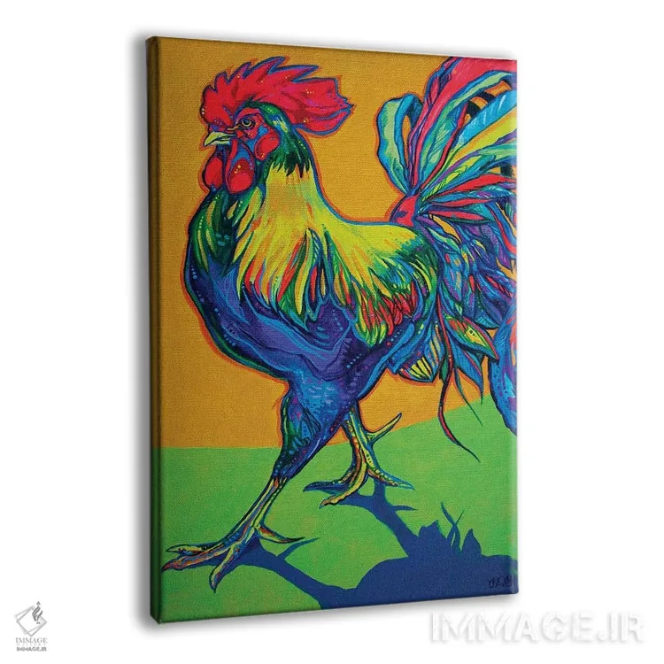 تابلو دکوراتیو خرامیدن خروس اثر دریک هیگینز - نمای پرسپکتیو محصول