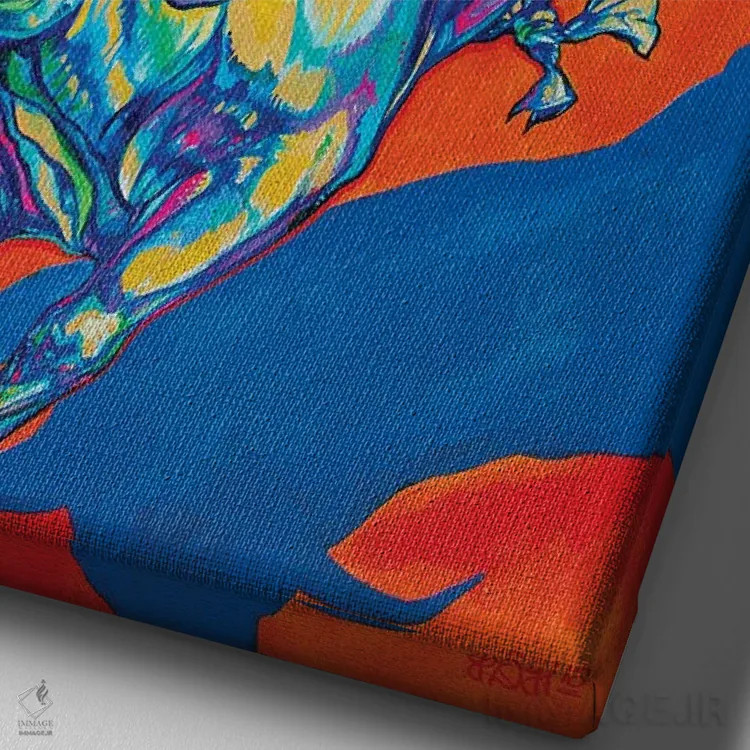 تابلو دکوراتیو هشت ثانیه جنون اثر دریک هیگینز - نمای نزدیک بافت بوم