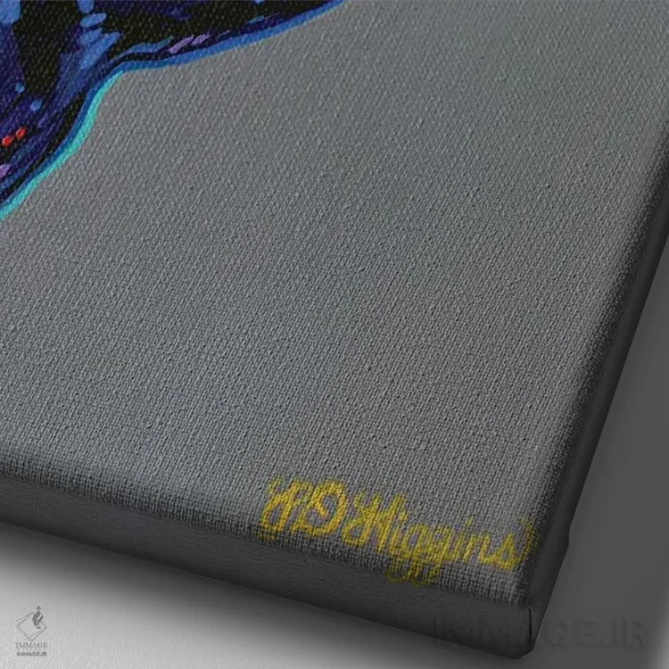 تابلو دکوراتیو در سایه ها اثر دریک هیگینز - نمای نزدیک بافت بوم