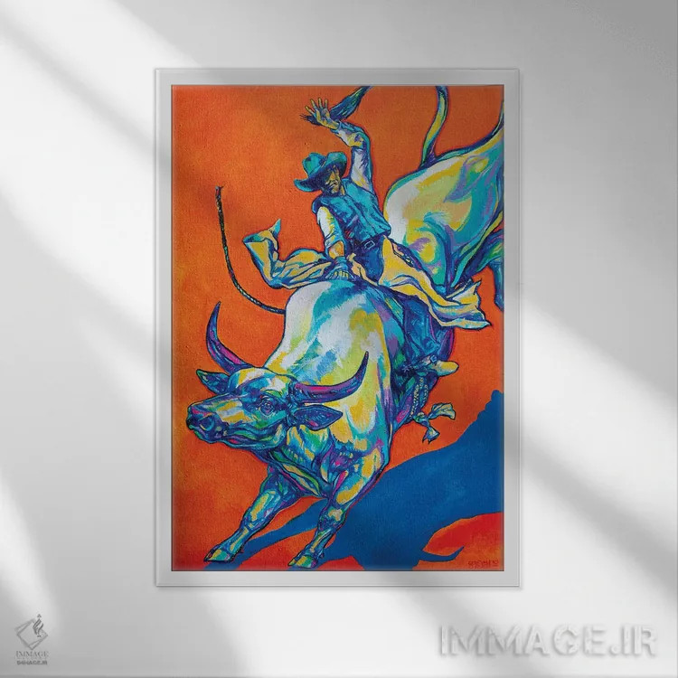 تابلو دکوراتیو هشت ثانیه جنون اثر دریک هیگینز - نمای قابدار سفید