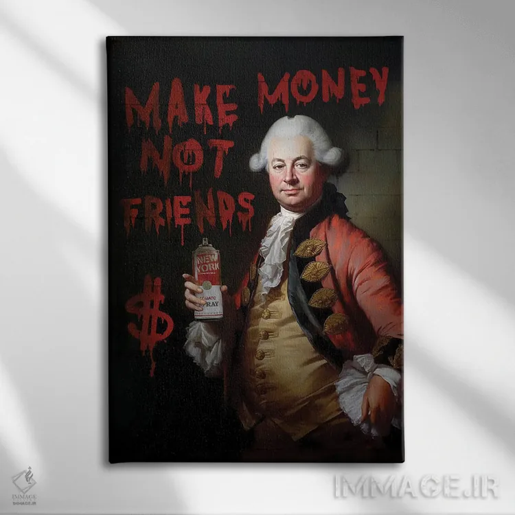 تابلو دکوراتیو پول درآوردن اثر دیکاتمی - نمای روبهرو روی دیوار