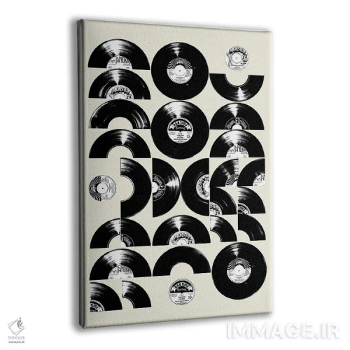 تابلو دکوراتیو صفحه های موسیقی اواسط قرن بیستم اثر دیکاتمی - نمای پرسپکتیو محصول