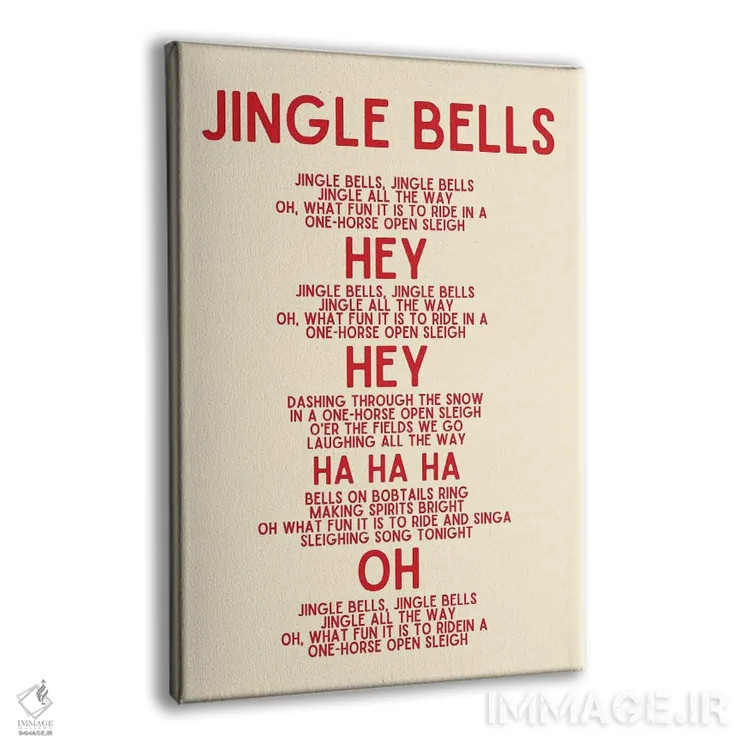 تابلو دکوراتیو متن سرود کریسمس زنگوله ها اثر پیج ترنر - نمای پرسپکتیو محصول