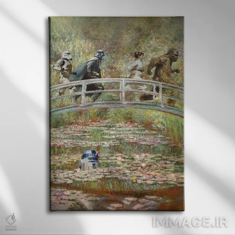 تابلو دکوراتیو جنگ های مونه اثر دیکاتمی - نمای روبهرو روی دیوار