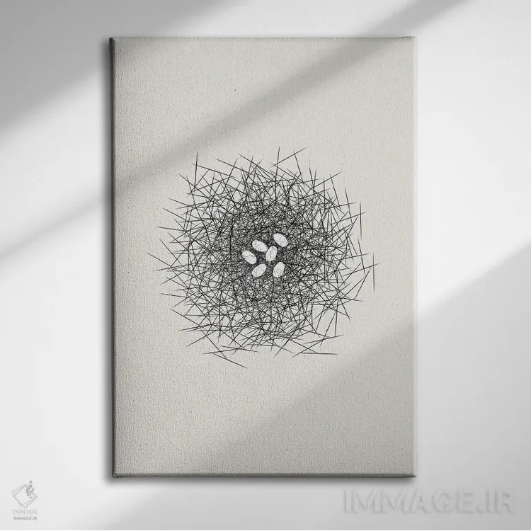 تابلو مینیمال مجموعه لانه اثر پیج ترنر - نمای روبهرو روی دیوار