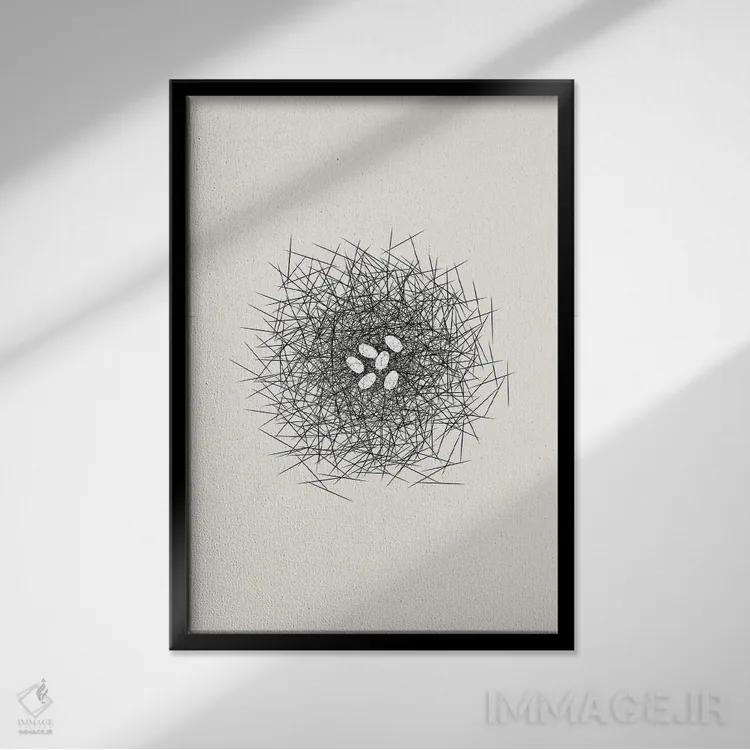 تابلو مینیمال مجموعه لانه اثر پیج ترنر - نمای قابدار مشکی