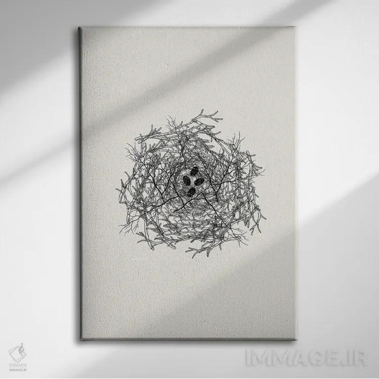تابلو مینیمال مجموعه لانه اثر پیج ترنر - نمای روبهرو روی دیوار