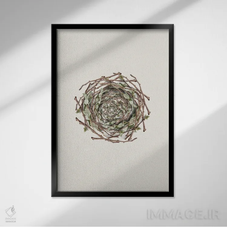 تابلو دکوراتیو مجموعه لانه اثر پیج ترنر - نمای قابدار مشکی