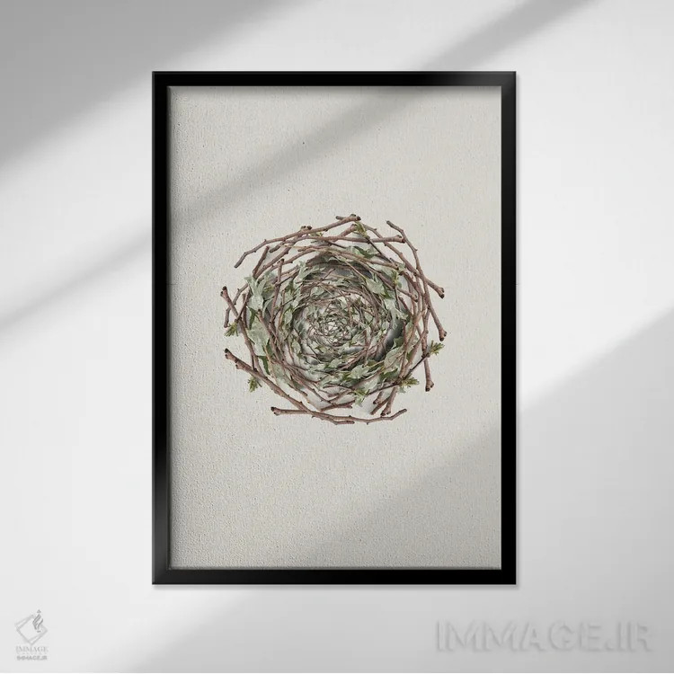 تابلو دکوراتیو مجموعه لانه اثر پیج ترنر - نمای قابدار مشکی