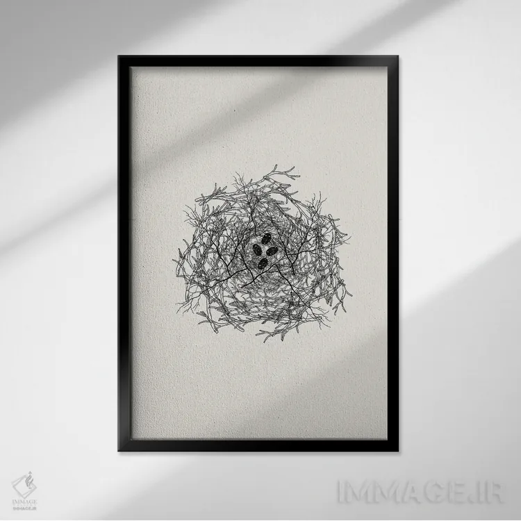 تابلو مینیمال مجموعه لانه اثر پیج ترنر - نمای قابدار مشکی