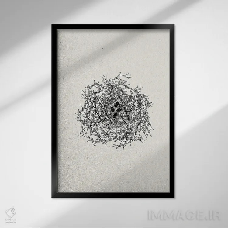 تابلو مینیمال مجموعه لانه اثر پیج ترنر - نمای قابدار مشکی