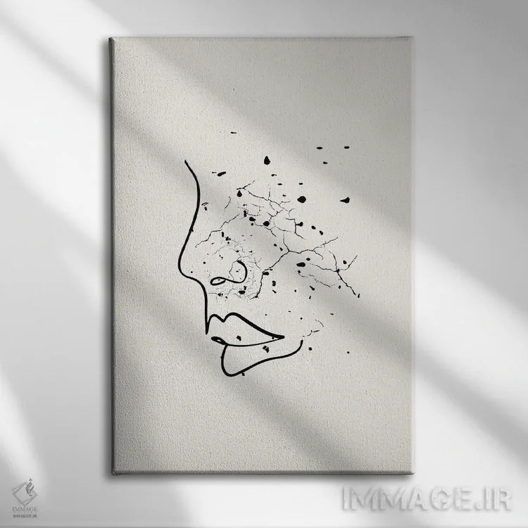 تابلو مینیمال مجموعه چهره خال خالی اثر پیج ترنر - نمای روبهرو روی دیوار