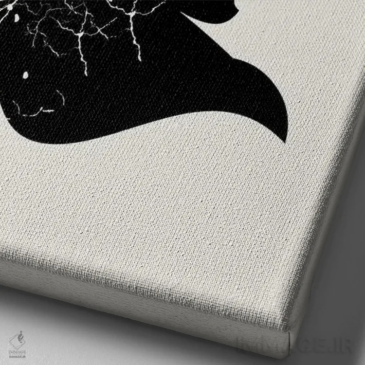 تابلو مدرن مجموعه سیلوئت خال خالی اثر پیج ترنر - نمای نزدیک بافت بوم