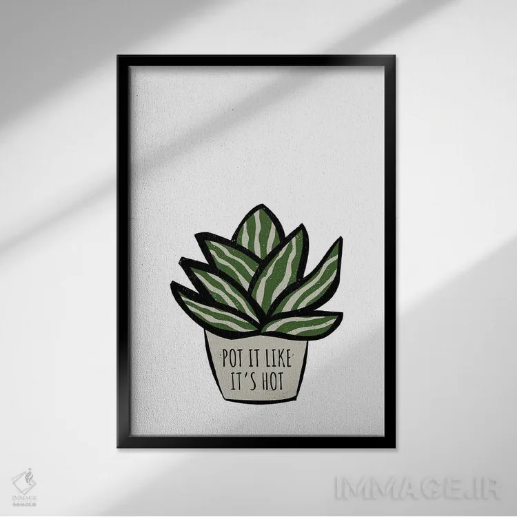 تابلو مینیمال گلدونت رو مثل داغ ها بکار! اثر پیج ترنر - نمای قابدار مشکی