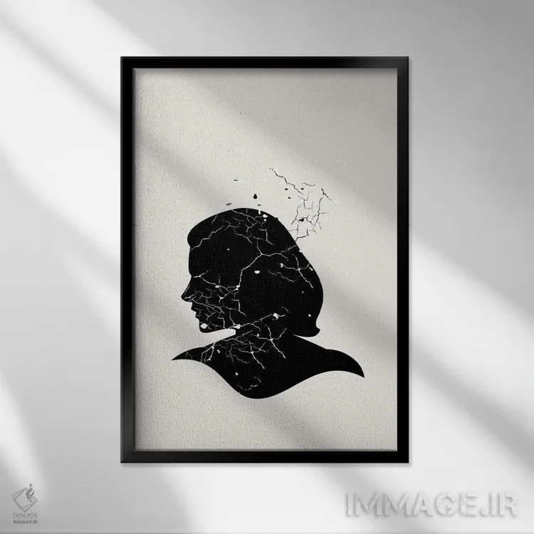 تابلو مدرن مجموعه سیلوئت خال خالی اثر پیج ترنر - نمای قابدار مشکی