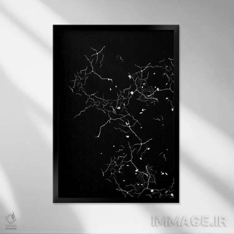 تابلو مدرن آسمان مرمری اثر پیج ترنر - نمای قابدار مشکی